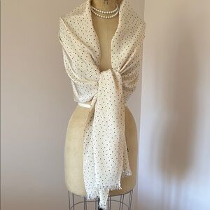 Elegant Cream Polka Dot Scarf